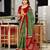 green mulmul cotton printed fancy saree with blouse
