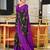 black mulmul cotton printed fancy saree with blouse