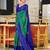 green mulmul cotton printed fancy saree with blouse