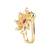 Gold plated floral shaped cubic zirconia american diamond clip on non piercing pressing type nose pin, stud for women