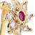 Gold plated floral shaped cubic zirconia american diamond clip on non piercing pressing type nose pin, stud for women