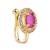 Gold plated clip on non piercing pressing type stone nose pin, nose ring stud for women 