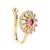 Gold plated clip on non piercing pressing type stone nose pin, stud for women 