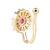 Gold plated clip on non piercing pressing type stone nose pin, stud for women 
