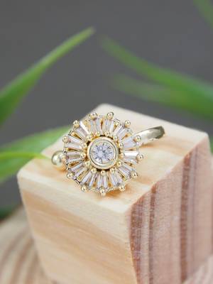 Gold plated clip on non piercing pressing type stone nose pin, stud for women  1