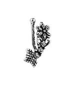 Navratri ethnic silver oxidized non piercing pressing type nosepins for women