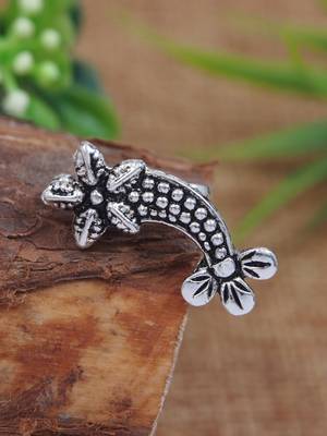 Navratri ethnic silver oxidized non piercing pressing type nosepins for women  2