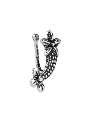 Navratri ethnic silver oxidized non piercing pressing type nosepins for women  3