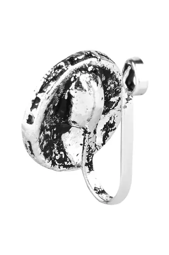 Navratri ethnic silver plated clip on non piercing pressing type nose pin, nose ring stud for women 