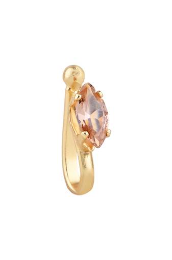 Navratri ethnic gold plated non piercing pressing type nosepins for women 