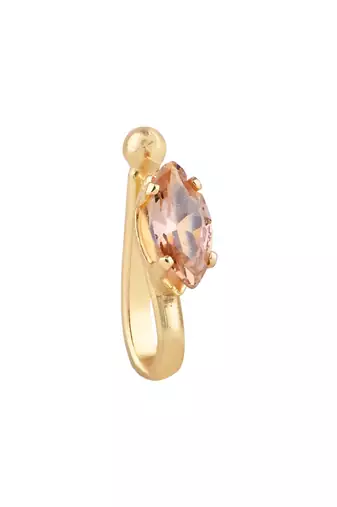Navratri ethnic gold plated non piercing pressing type nosepins for women 