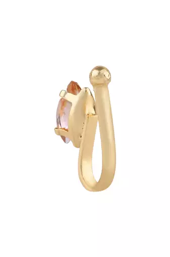 Navratri ethnic gold plated non piercing pressing type nosepins for women 