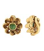 Gold plated traditional clip on nose pin without piercing for women and girls