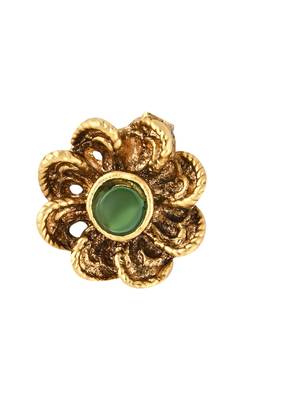 Gold plated traditional clip on nose pin without piercing for women and girls 2