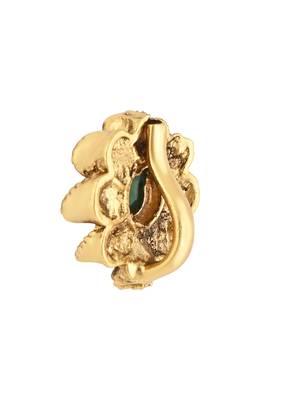 Gold plated traditional clip on nose pin without piercing for women and girls 3