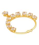 Gold plated drop cz american diamond non-piercing screw press nose ring for women 