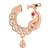 Traditional peacock design cz american diamond non-piercing screw press nose pin/nath clip on for women 