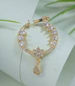 Gold plated drop cz american diamond non-piercing screw press nose ring for women 