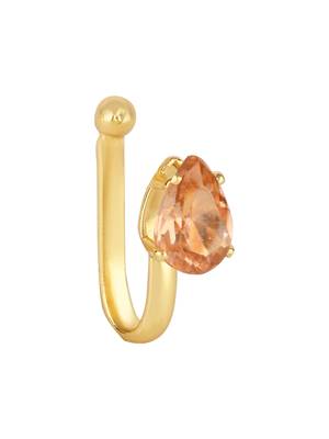 Clip on golden nose pin without hole non piercing pressing type nose ring stud for women  1