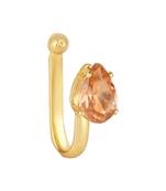 Clip on golden nose pin without hole non piercing pressing type nose ring stud for women 