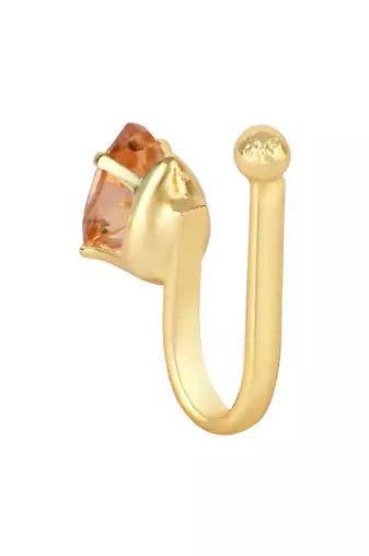 Clip on golden nose pin without hole non piercing pressing type nose ring stud for women 
