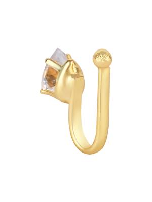 Clip on golden nose pin without hole non piercing pressing type nose ring stud for women  2