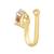 Clip on golden nose pin without hole non piercing pressing type nose ring stud for women 