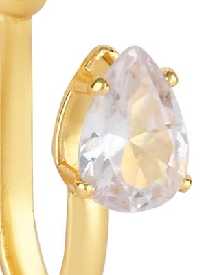 Clip on golden nose pin without hole non piercing pressing type nose ring stud for women  3