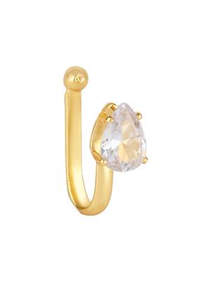 Clip on golden nose pin without hole non piercing pressing type nose ring stud for women  4