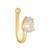 Clip on golden nose pin without hole non piercing pressing type nose ring stud for women 