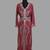 Maroon color luxurious Handmade Moroccan Kaftan with hijjab