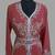 Maroon color luxurious Handmade Moroccan Kaftan with hijjab