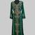 Dark-Green color luxurious Handmade Moroccan Kaftan with hijjab