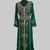 Dark-Green color Handmade Moroccan Kaftan with hijjab