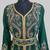 Dark-Green color luxurious Handmade Moroccan Kaftan with hijjab