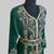 Dark-Green color luxurious Handmade Moroccan Kaftan with hijjab