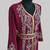 Maroon color luxurious Handmade Moroccan Kaftan with hijjab