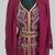 Maroon color luxurious Handmade Moroccan Kaftan with hijjab
