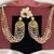 White laxmi design temple jewellery kaan chain earrings for women | antique gold finish with clustered pearls