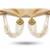 White laxmi design temple jewellery kaan chain earrings for women | antique gold finish with clustered pearls