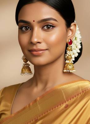 Rubby designer antique jewellery high gold polish earrings for women | fancy ethnic festive jewelry 3