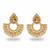Transparent yellow polki earrings for women | half circle paan hold design for weddings & festivals