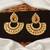 Transparent yellow polki earrings for women | half circle paan hold design for weddings & festivals