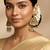 Transparent yellow triangle lct stone polki earrings for women fancy traditional ethnic earrings