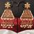 Transparent yellow triangle lct stone polki earrings for women fancy traditional ethnic earrings