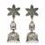 Oxidised silver flower design jhumka earrings for women | antique oxidised jewelry