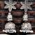Oxidised silver flower design jhumka earrings for women | antique oxidised jewelry