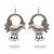 Oxidised silver flower design jhumka earrings for women | antique style oxidised jewelry
