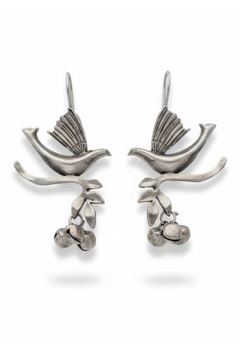 Oxidised silver designer earrings for women | antique style fancy oxidised jewelry