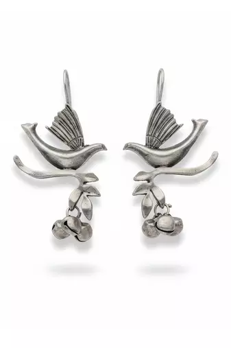 Oxidised silver designer earrings for women | antique style fancy oxidised jewelry